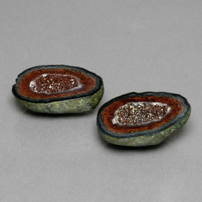 Gemas de geoda de ágata multicolor natural de  ct, forma elegante, opaco