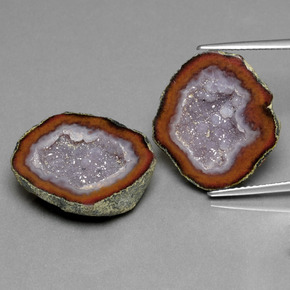 Gemas de geoda de ágata multicolor natural de  ct, forma elegante, opaco
