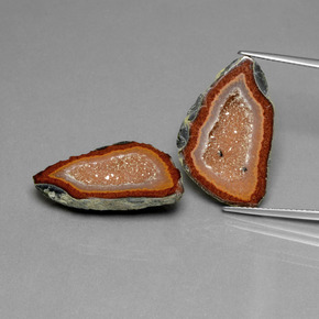 Gemas de Geoda de ágata Multicolor natural de 27.63 ct, Forma elegante, Opaco