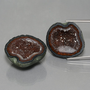 Gemas de Geoda de ágata Multicolor natural de 52.45 ct, Forma elegante, Opaco