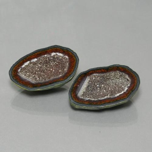 Gemas de geoda de ágata multicolor natural de 45,20 ct, forma elegante, opaco