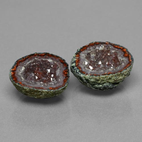 Gemas de geoda de ágata multicolor natural de 21,81 ct, forma elegante, opaco