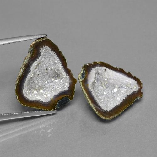 Gemas de geoda de ágata multicolor natural de 19,60 ct, forma elegante, opaco