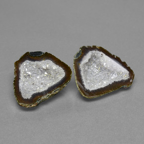 Gemas de geoda de ágata multicolor natural de 19,60 ct, forma elegante, opaco