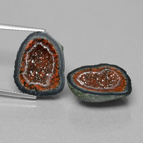 Gemas de geoda de ágata multicolor natural de 19,07 ct, forma elegante, opaco