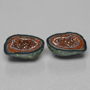 Gemas de geoda de ágata multicolor natural de 19,07 ct, forma elegante, opaco