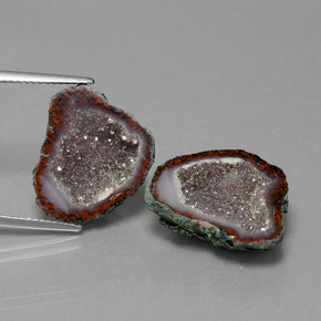 Gemas de geoda de ágata multicolor natural de 17,29 ct, forma elegante, opaco