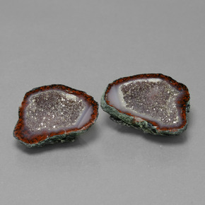 Gemas de geoda de ágata multicolor natural de 17,29 ct, forma elegante, opaco
