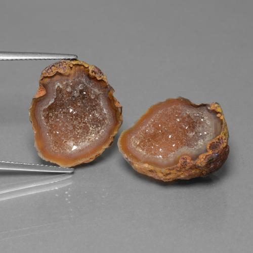 Gemas de geoda de ágata multicolor natural de 29,40 ct, forma elegante, opaco