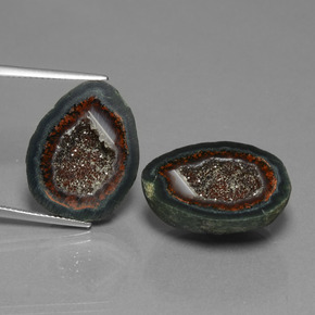Gemas de geoda de ágata multicolor natural de  ct, forma elegante, opaco