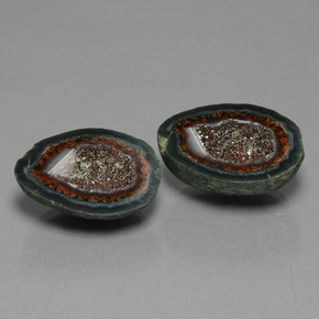 Gemas de geoda de ágata multicolor natural de  ct, forma elegante, opaco