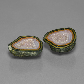 Gemas de geoda de ágata multicolor natural de  ct, forma elegante, opaco