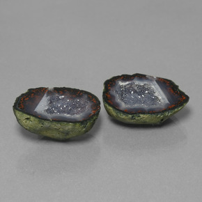 Gemas de geoda de ágata multicolor natural de 18,26 ct, forma elegante, opaco