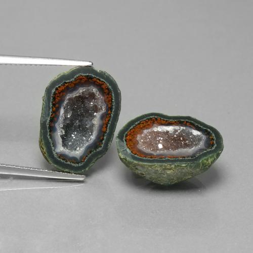 Gemas de Geoda de ágata Multicolor natural de 23.55 ct, Forma elegante, Opaco