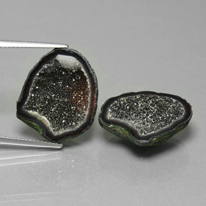 Gemas de Geoda de ágata Multicolor natural de 16.69 ct, Forma elegante, Opaco