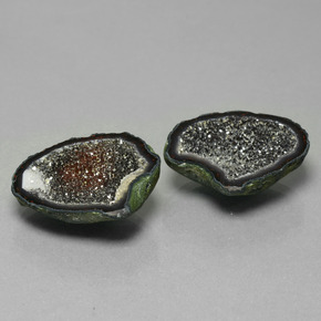 Gemas de Geoda de ágata Multicolor natural de 16.69 ct, Forma elegante, Opaco