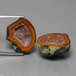 Gemas de geoda de ágata multicolor natural de 21,80 ct, forma elegante, opaco