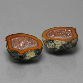 Gemas de geoda de ágata multicolor natural de 21,80 ct, forma elegante, opaco