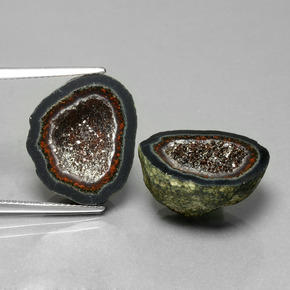 Gemas de Geoda de ágata Multicolor natural de 28.74 ct, Forma elegante, Opaco