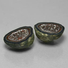 Gemas de Geoda de ágata Multicolor natural de 28.74 ct, Forma elegante, Opaco