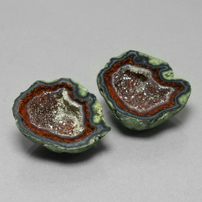 Gemas de geoda de ágata multicolor natural de 25,58 ct, forma elegante, opaco