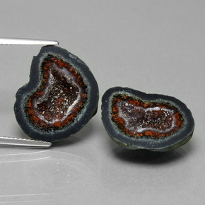 Gemas de geoda de ágata multicolor natural de 25,35 ct, forma elegante, opaco
