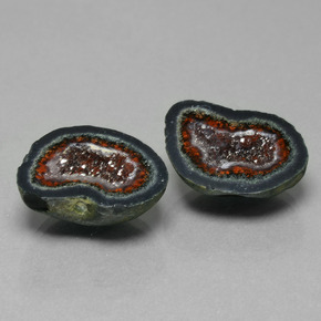Gemas de geoda de ágata multicolor natural de 25,35 ct, forma elegante, opaco
