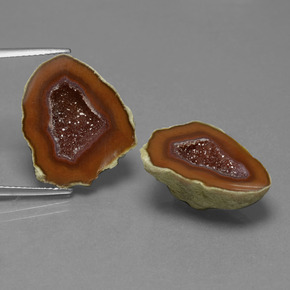 Gemas de geoda de ágata multicolor natural de 25,42 ct, forma elegante, opaco