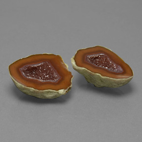 Gemas de geoda de ágata multicolor natural de 25,42 ct, forma elegante, opaco