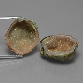 Gemas de Geoda de ágata Multicolor natural de 16.50 ct, Forma elegante, Opaco