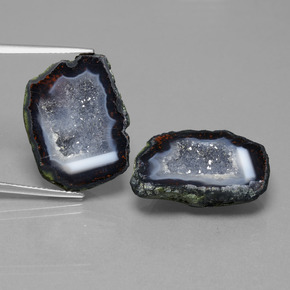 Gemas de geoda de ágata multicolor natural de 32,12 ct, forma elegante, opaco