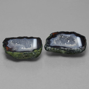 Gemas de geoda de ágata multicolor natural de 32,12 ct, forma elegante, opaco