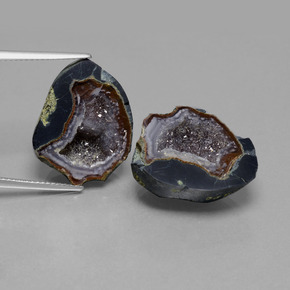 Gemas de geoda de ágata multicolor natural de 41,06 ct, forma elegante, opaco