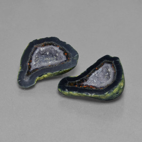 Gemas de geoda de ágata multicolor natural de 37,89 ct, forma elegante, opaco