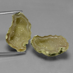 Gemas de geoda de ágata multicolor natural de 18,09 ct, forma elegante, opaco