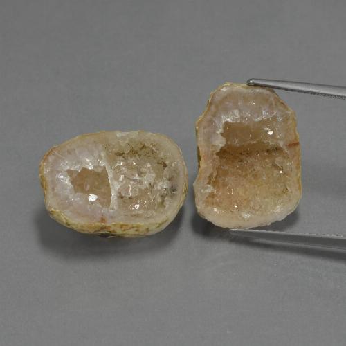 Gemas de geoda de ágata multicolor natural de 19,68 ct, forma elegante, opaco