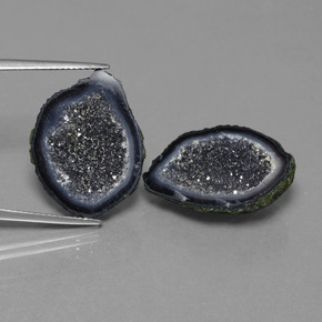 Gemas de geoda de ágata multicolor natural de 22,25 ct, forma elegante, opaco
