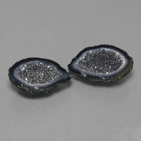 Gemas de geoda de ágata multicolor natural de 22,25 ct, forma elegante, opaco