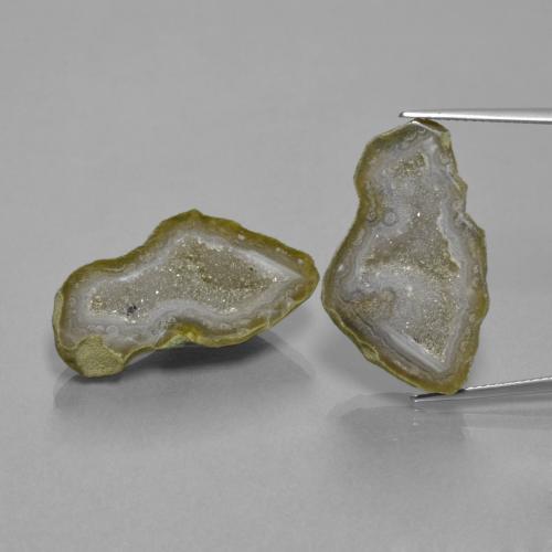 Gemas de geoda de ágata multicolor natural de 28,39 ct, forma elegante, opaco