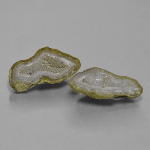 Gemas de geoda de ágata multicolor natural de 28,39 ct, forma elegante, opaco