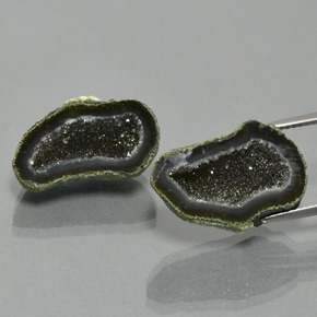 Gemas de geoda de ágata multicolor natural de 17,82 ct, forma elegante, opaco