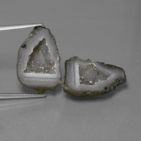 Gemas de geoda de ágata multicolor natural de 23,90 ct, forma elegante, opaco