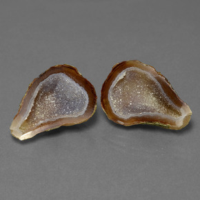 Gemas de geoda de ágata multicolor natural de 19,76 ct, forma elegante, opaco
