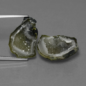 Gemas de geoda de ágata multicolor natural de 14,53 ct, forma elegante, opaco