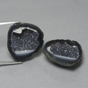 Gemas de geoda de ágata multicolor natural de 29,65 ct, forma elegante, opaco