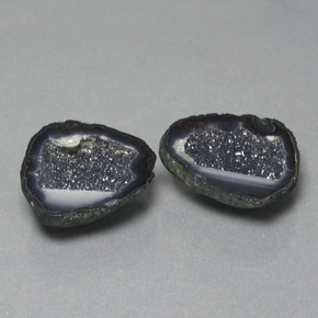 Gemas de geoda de ágata multicolor natural de 29,65 ct, forma elegante, opaco