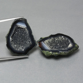 Gemas de Geoda de ágata Multicolor natural de 32.36 ct, Forma elegante, Opaco