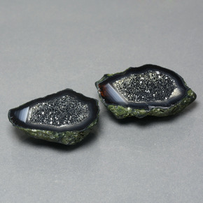 Gemas de Geoda de ágata Multicolor natural de 32.36 ct, Forma elegante, Opaco