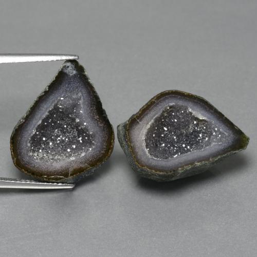 Gemas de geoda de ágata multicolor natural de 26,34 ct, forma elegante, opaco