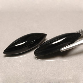 Gemas de ágata negro natural de  ct, marquesa, opaco